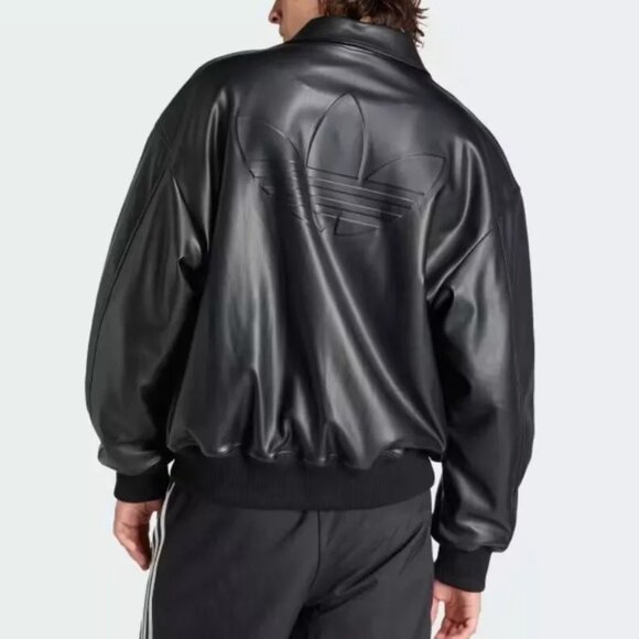 NWT! Adidas Jacket Classic Street Embossed Black Jacket IP3281 Men's XXL - Picture 2 of 6